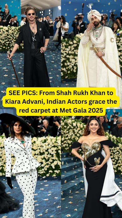 SEE PICS: From Shah Rukh Khan to Kiara Advani, Indian Actors grace the red carpet at Met Gala 2025