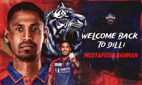 Delhi Capitals welcome Bangladesh pacer Mustafizur Rahman as a replacement (X/@DelhiCapitals)