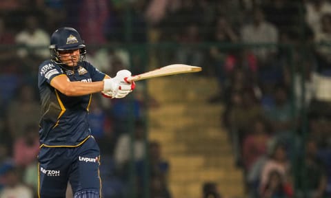 Shubman Gill plays a shot during the match between Delhi Capitals and Gujarat Titans (PTI)