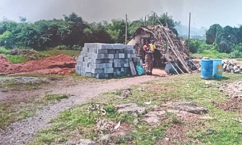 A hut built on the land in Namakkal