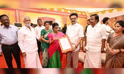 CM Stalin appoints visually challenged woman SS Priyavadhana for Othuvar post in&nbsp;Pamban&nbsp;Swamigal temple&nbsp;
