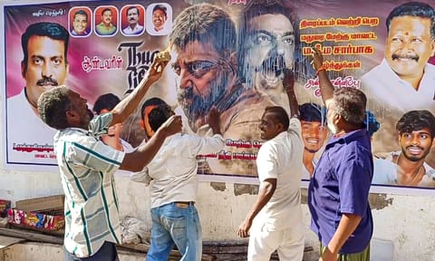 Fans celebrate the realease of actor Kamal Haasan's film 'Thug Life', in Madurai (PTI)