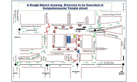 Tariffic diversion announced for Gangadeeswarar temple procession fest