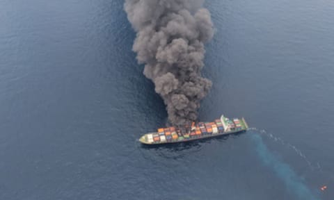 Singapore cargo ship catches fire off Kerala, Kochi and Kozhikode hospitals on alert&nbsp;
