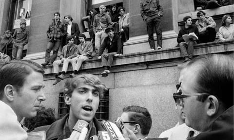 A student protest at Columbia University in New York in 1968&nbsp;