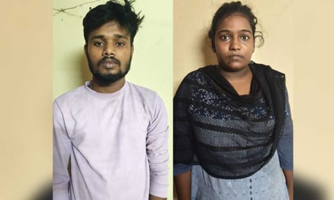 Antony Raj and his wife Mariya Sumithra, accused in the chain snatching attempt incident