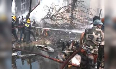 Fire force on site of plane crash (Photo: ANI)