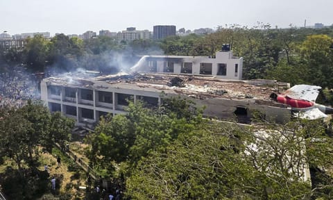 Rescue operation underway after an Air India plane crashed in Meghaninagar area, near Ahmedabad airport, Thursday, June 12, 2025. (PTI)&nbsp;