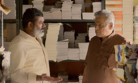 Nagaraj Kanna with Delhi Ganesh on location
