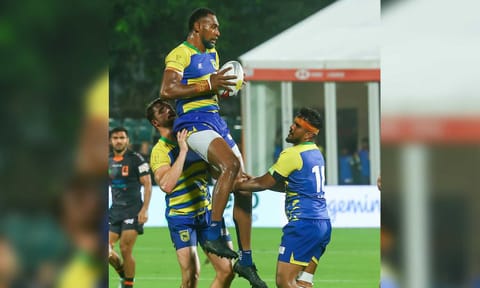 &nbsp;Chennai captain Joseva Talacolo in action during the match
