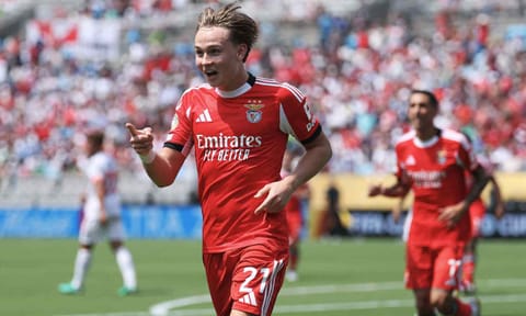 &nbsp;Andreas Schjelderup celebrates after scoring
&nbsp;