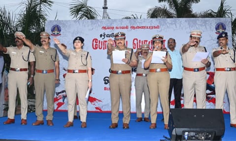 Avadi Police Commissionerate hosts massive anti-drug awareness marathon on International Day Against Drug Abuse&nbsp;