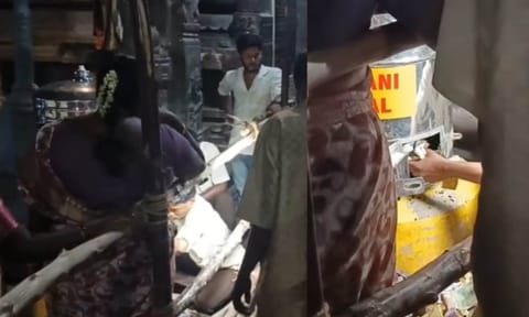 The renowned temple in Kancheepuram is undergoing renovation, to raise funds for which the authorities had placed a donation box outside the temple for the devotees to contribute