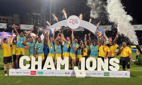 Chennai Bulls team celebrate with the trophy

&nbsp;