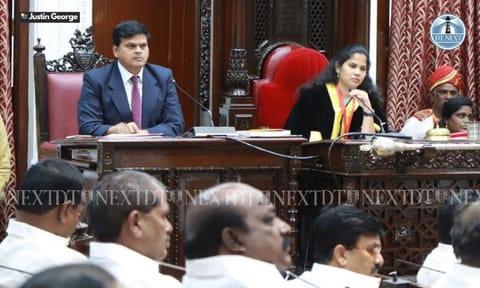 Mayor R Priya at GCC council meeting (Photo: Justin George)