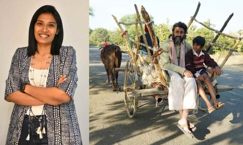 (L-R) director Madhumita, Abhishek Bachchan and Daivik Baghela in Kaalidhar Laapata