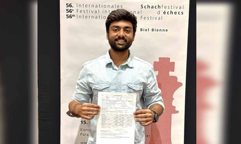 A Ra Harikrishnan after the La Plagne Chess event&nbsp;