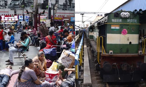Hundreds of passengers stranded at the Central station on Sunday after many trains were cancelled due to extensive damages to the tracks and cables (Photo: Hemanathan M)&nbsp;
