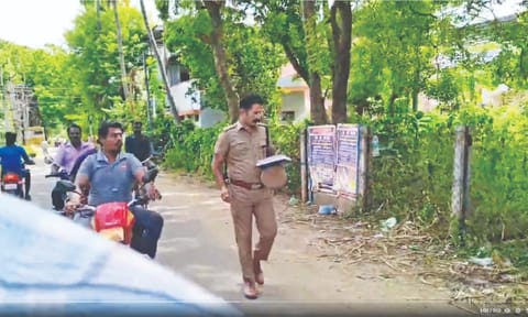 With his official car taken away, DSP M Sundaresan now goes to work on foot and to raids on a two-wheeler