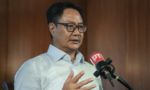 Union Minister of Parliamentary Affairs and Minority Affairs Kiren Rijiju during an interview with PTI, in New Delhi, Friday, July 18, 2025 (PTI)&nbsp;