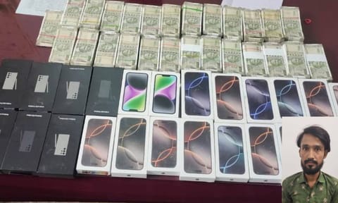 Former worker held for theft at Sowcarpet mobile shop; (inset) Mukesh Bajranglal