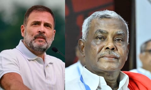 Congress leader Rahul Gandhi; CPM state secretary P Shanmugam&nbsp;