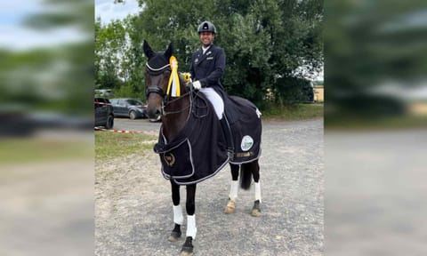 Anush Agarwalla with his horse Floriana&nbsp;
