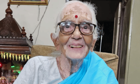 Pramiltai Medhe, former chief of Rashtra Sevika Samiti (Photo/X@RSSorg)