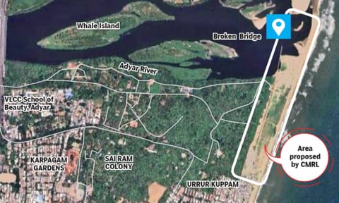A map of Adyar area&nbsp;