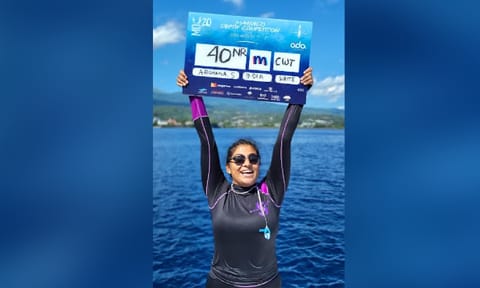 &nbsp;Archana Sankara Narayanan celebrates after her win