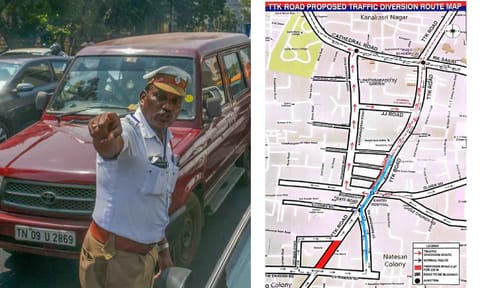 Alwarpet flyover to be two-lane temporarily; Traffic diversions announced
