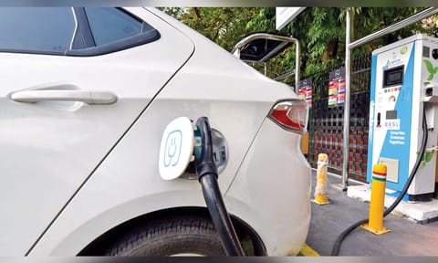 File photo of an EV charging station&nbsp;