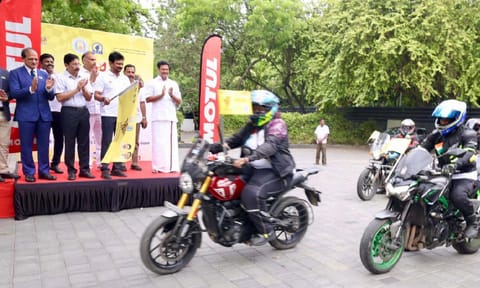 Deputy CM Udhayanidhi Stalin on Friday flagged off a two-wheeler rally from his camp office at Greenways Road (X)&nbsp;