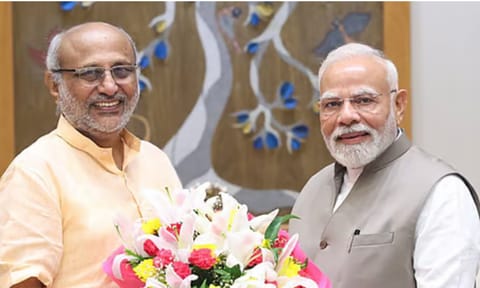 C P Radhakrishnan and PM Narendra Modi