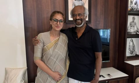 Simran with Rajinikanth&nbsp;