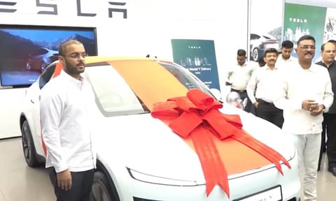 Maharashtra Transport Minister Pratap Sarnaik on Friday received the first delivery of a car from Tesla's newly launched showroom in Mumbai's Bandra Kurla Complex (X)&nbsp;
