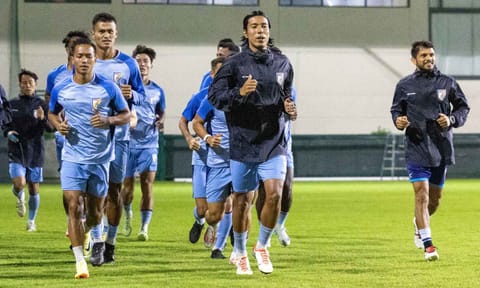 Indian players during a training session ahead of the match&nbsp;