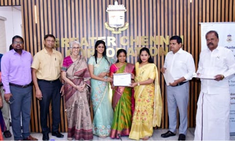 &nbsp;Mayor R Priya felicitated kindergarten teachers of the Greater Chennai Corporation (Photo: @chennaicorp)