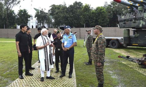Prime Minister Narendra Modi with Chief of Defence Staff General Anil Chauhan during the Combined Commanders Conference at the Indian Army's Eastern Command headquarters, in Kolkata (PTI)&nbsp;