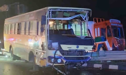 Tamil Nadu: Conductor killed, 35 hurt in bus-tanker mishap