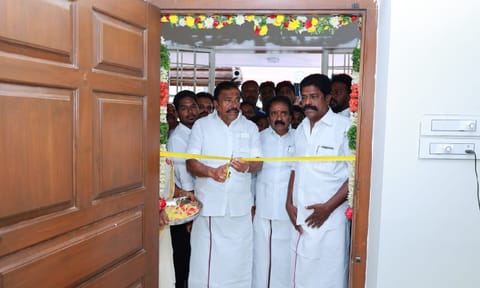 KN Nehru, inaugurated the party’s central Tiruchy ‘war room’ to conduct election-related fact checks (Photo: @KN_NEHRU)