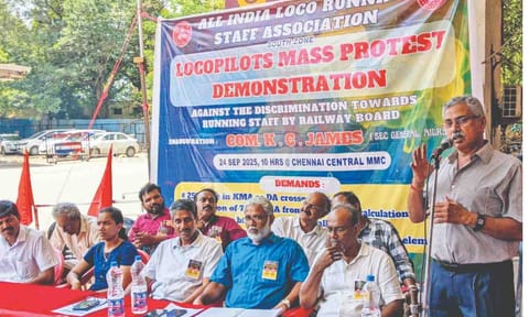 Members of the AILRSA stage protest on Wednesday&nbsp;
