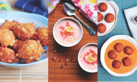 Thavala vadai, Malai kofta, Millet gulabi kheer&nbsp;