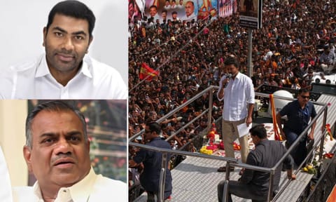 Aadhav Arjuna; N Anand; TVK Leader Vijay in Karur rally
