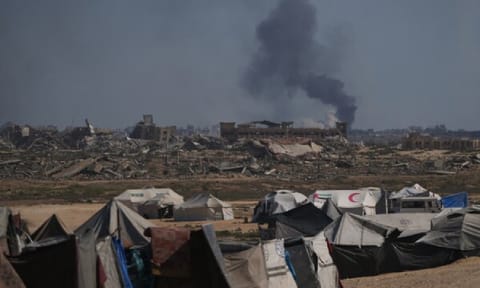 &nbsp;Israeli strikes and gunfire killed at least 57 Palestinians in the Gaza Strip (AP)