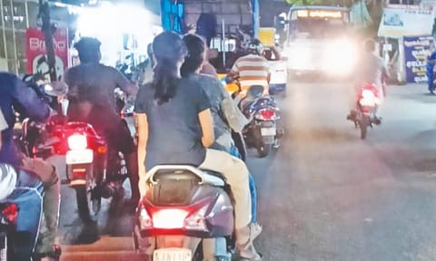The 70-foot wide Rajendra Prasad Road in Chromepet has turned into a 30-foot wide road due to encroachments