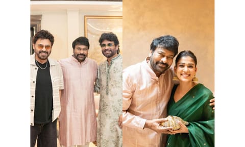 Chiranjeevi, Nagarjuna, Venkatesh Daggubati, Nayanthara (Instagram:@chiranjeevikonidela)