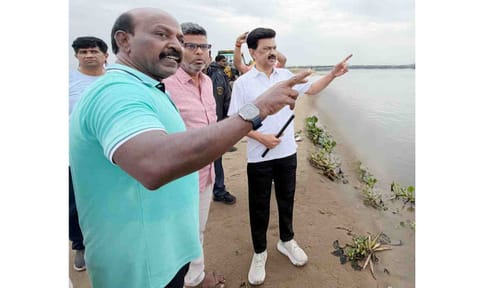 CM MK Stalin, on 24 Oct, inspected the ongoing dredging works at the Adyar River mouth