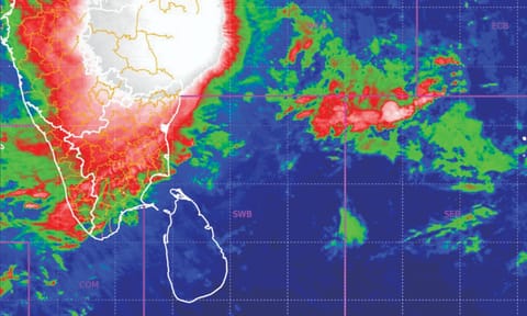 IMD’s projection of the cyclone at 9.47 pm on Tuesday