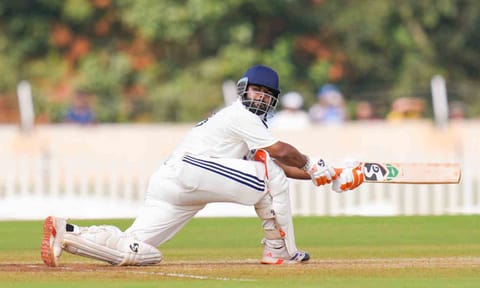 Rishabh Pant plays a shot during the match&nbsp;